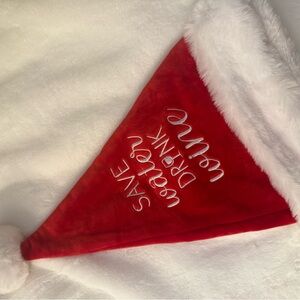 Red Santa Hat with White Trim